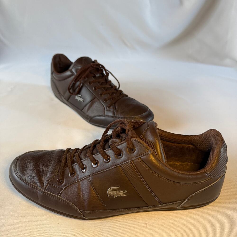 Lacoste Chaymon BL 1 CMA Men's Brown Leather Casual Sneakers - Size 9